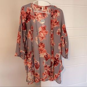 PinkBlush floral chiffon cover up